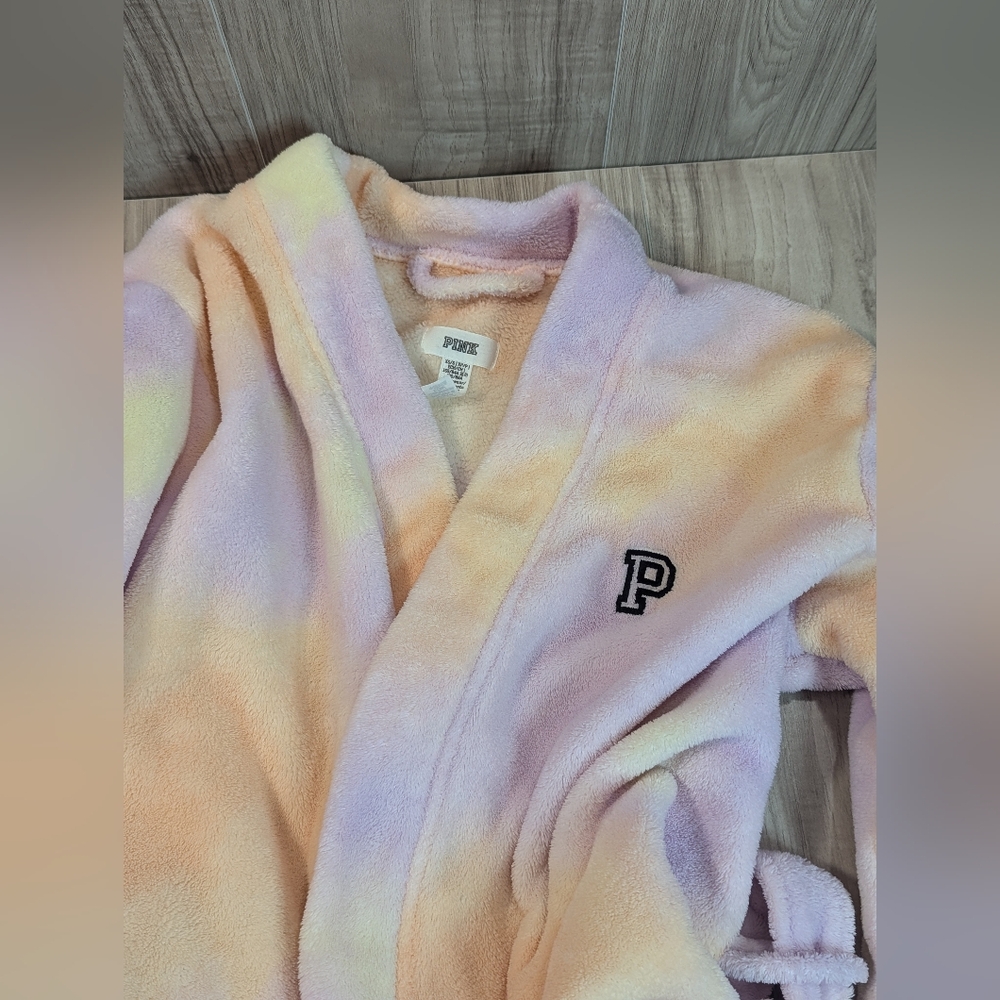Pink Victoria's Secret Bath Robe Size XS Pastel Tie Dye - Picture 5 of 12